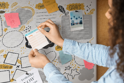 Painel em cortiça Metas de Ano Novo