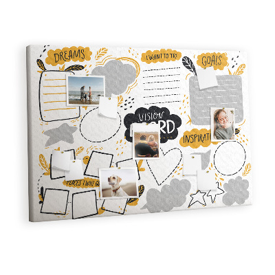 Painel em cortiça Metas de Ano Novo