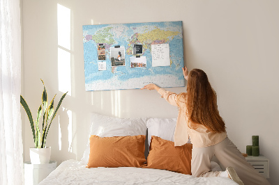 Quadro em cortiça Mapa preciso do mundo