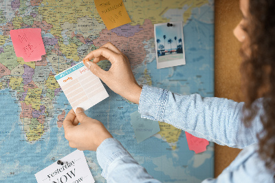 Quadro em cortiça Mapa preciso do mundo