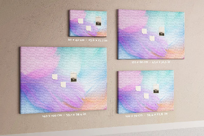 Quadro em cortiça Penas coloridas