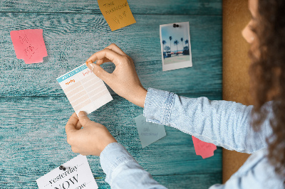 Quadro de aviso de cortiça Madeira velha azul