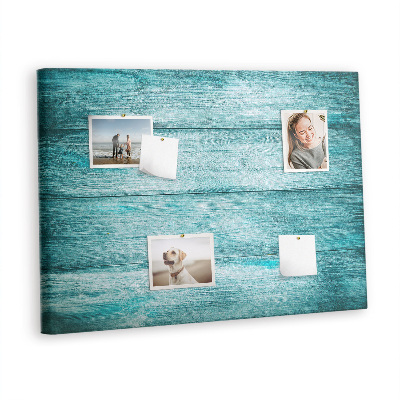 Quadro de aviso de cortiça Madeira velha azul