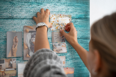 Quadro de aviso de cortiça Madeira velha azul