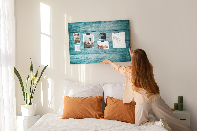 Quadro de aviso de cortiça Madeira velha azul