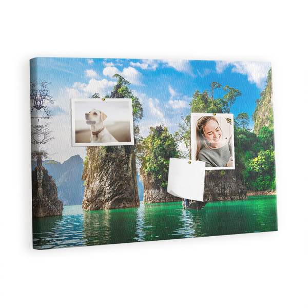 Quadro em cortiça Árvores do lago natureza