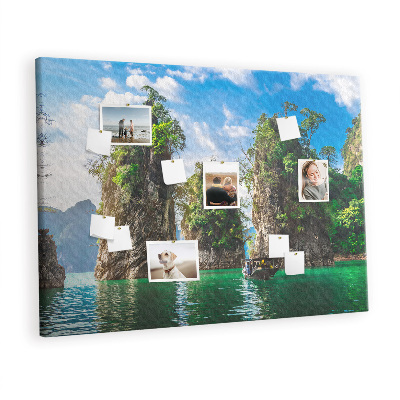 Quadro em cortiça Árvores do lago natureza