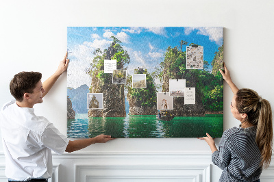 Quadro em cortiça Árvores do lago natureza