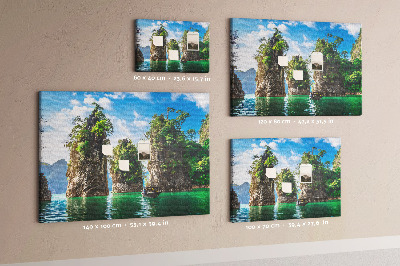 Quadro em cortiça Árvores do lago natureza