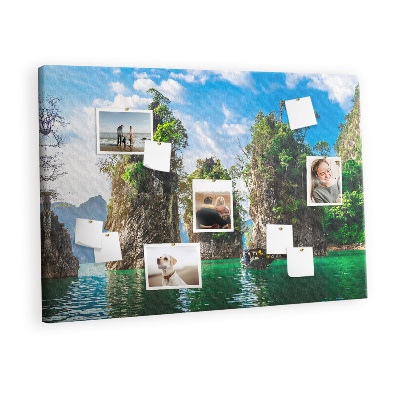 Quadro em cortiça Árvores do lago natureza