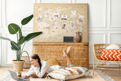 Quadro em cortiça Mapa-múndi vintage