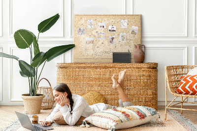 Quadro em cortiça Mapa-múndi vintage