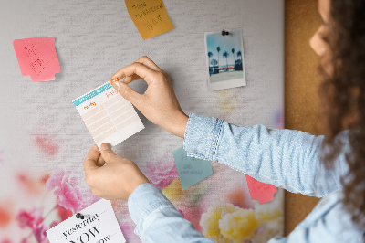 Quadro de aviso de cortiça Flores no prado