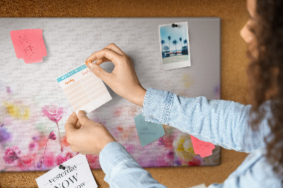 Quadro de aviso de cortiça Flores no prado