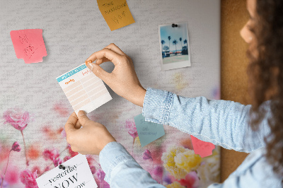 Quadro de aviso de cortiça Flores no prado
