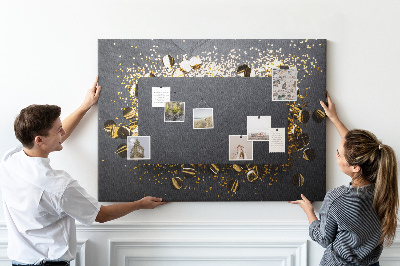 Quadro em cortiça Confete dourado