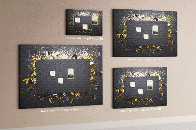 Quadro em cortiça Confete dourado