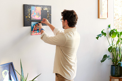 Quadro em cortiça Confete dourado