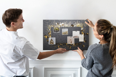 Quadro em cortiça Confete dourado