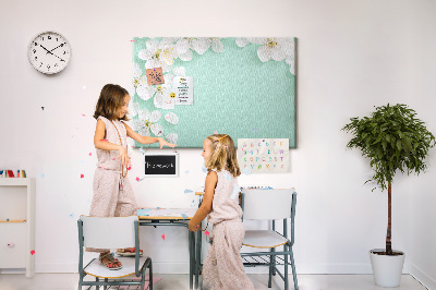 Quadro de aviso de cortiça Margaridas florescendo