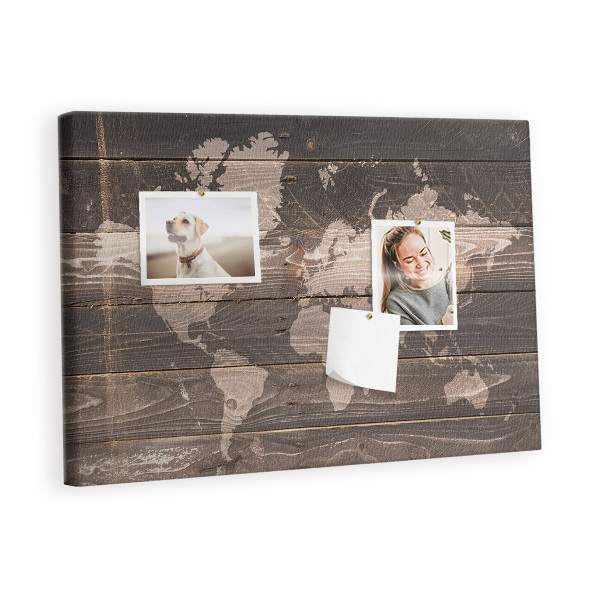 Painel em cortiça Mapa em madeira
