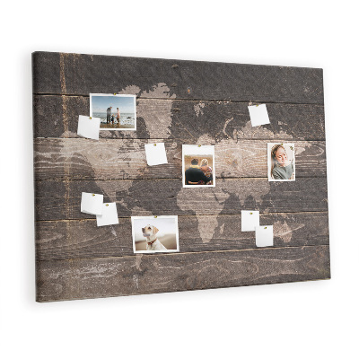 Painel em cortiça Mapa em madeira