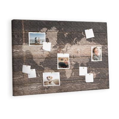 Painel em cortiça Mapa em madeira