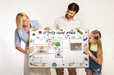 Quadro de aviso de cortiça Cardápio semanal