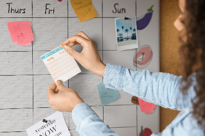 Quadro de aviso de cortiça Cardápio semanal