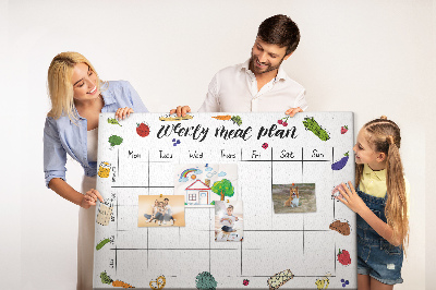 Quadro de aviso de cortiça Cardápio semanal