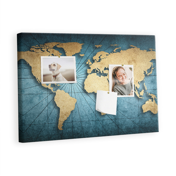 Painel em cortiça Mapa mundial 3D