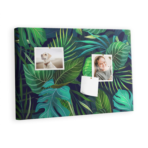 Quadro de aviso de cortiça Folhas exóticas