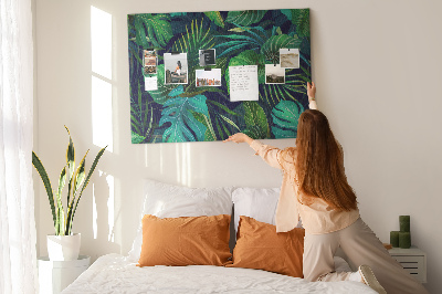 Quadro de aviso de cortiça Folhas exóticas