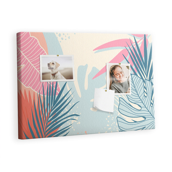 Painel em cortiça Folhas pastel