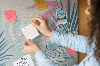 Painel em cortiça Folhas pastel