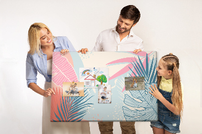 Painel em cortiça Folhas pastel