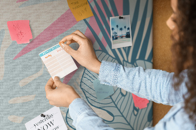 Painel em cortiça Folhas pastel