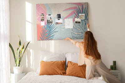 Painel em cortiça Folhas pastel