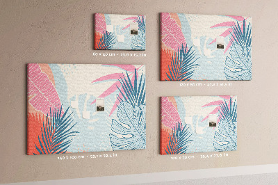 Painel em cortiça Folhas pastel