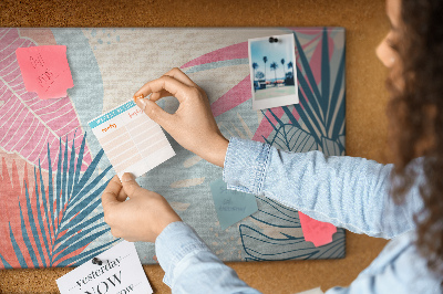 Painel em cortiça Folhas pastel