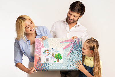 Painel em cortiça Folhas pastel