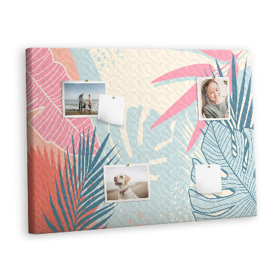 Painel em cortiça Folhas pastel