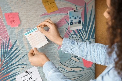 Painel em cortiça Folhas pastel