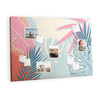 Painel em cortiça Folhas pastel