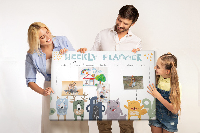 Quadro de aviso de cortiça Planejador infantil