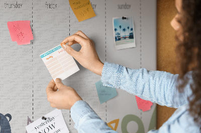 Quadro de aviso de cortiça Planejador infantil