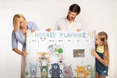 Quadro de aviso de cortiça Planejador infantil
