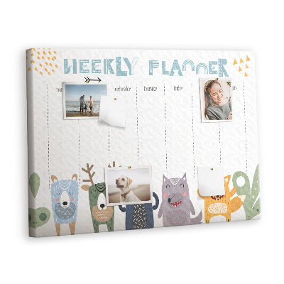 Quadro de aviso de cortiça Planejador infantil