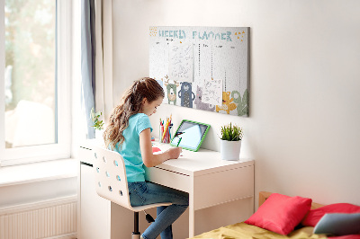 Quadro de aviso de cortiça Planejador infantil