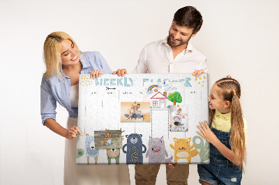 Quadro de aviso de cortiça Planejador infantil